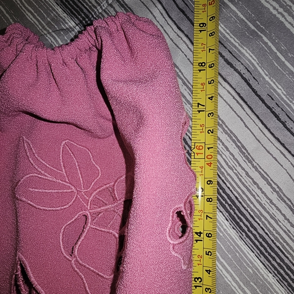 NWT Vince Camuto Pink Embroidered Puff Sleeve Shift Dress Size 0 - Picture 13 of 13